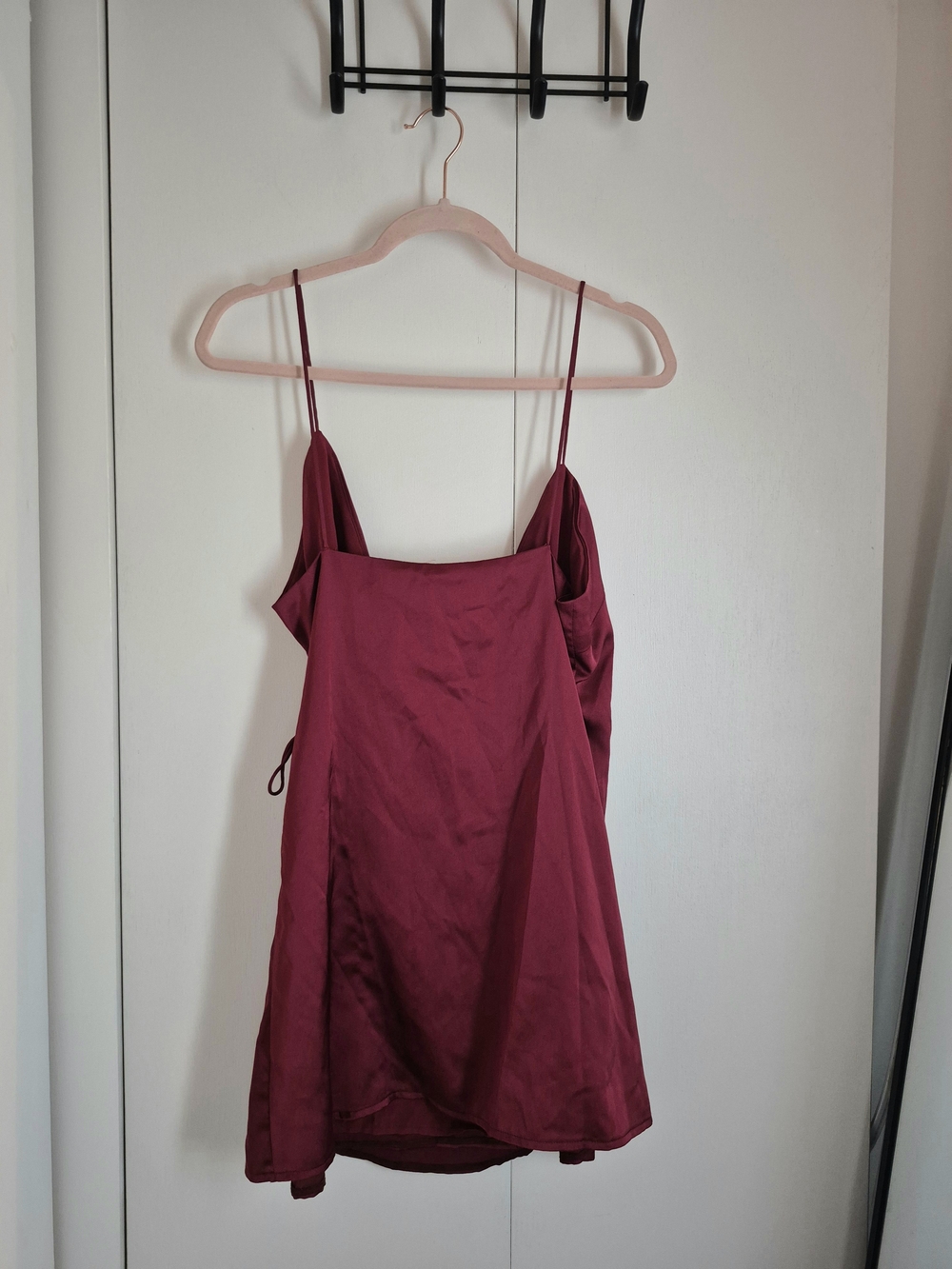Sabo Wrap-Style Mini Dress in Deep Berry - Picture 3 of 3